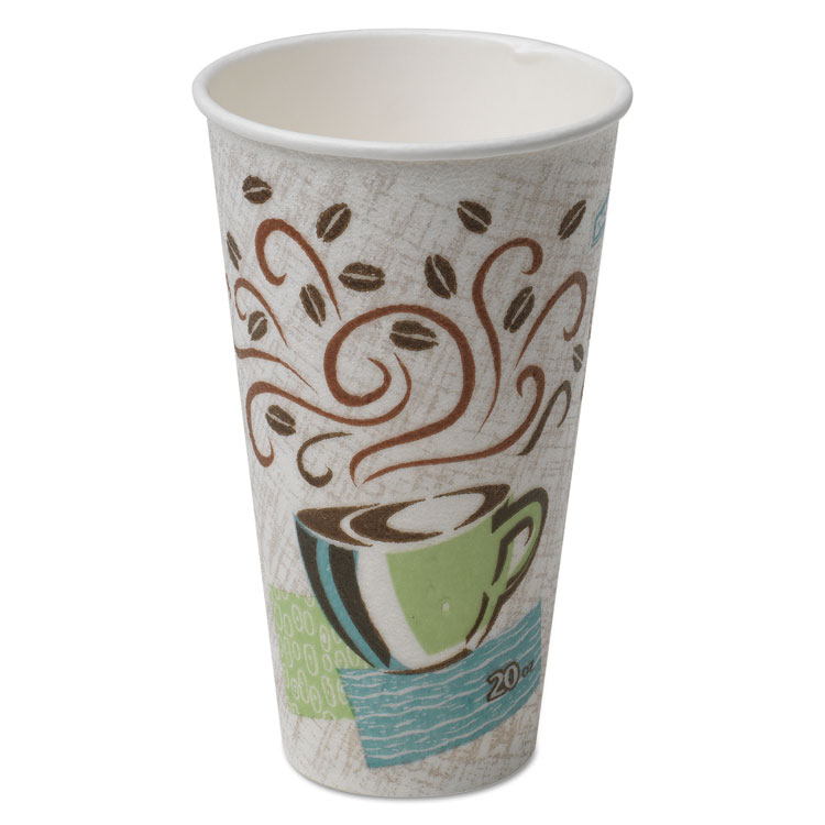 Picture of Hot Cups, Paper, 20oz, Coffee Dreams Design, 25/pack, 20 Packs/carton