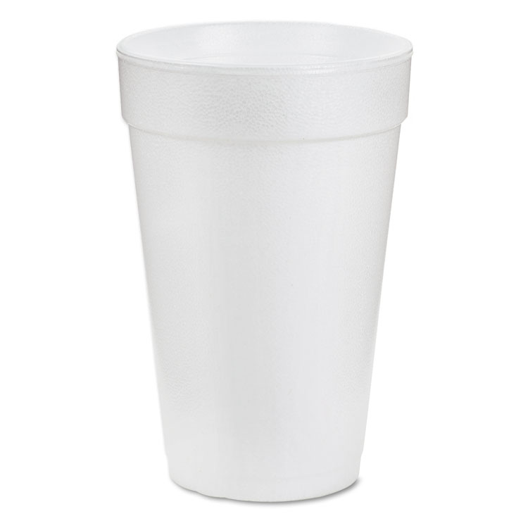 Picture of Foam Drink Cups, 16oz, White, 25/bag, 40 Bags/carton