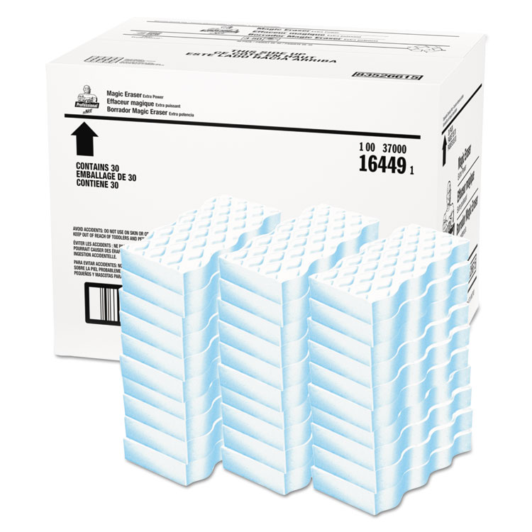 MAGIC ERASER EXTRA DURABLE, 4 3/5" X 2 2/5", 7/10" THICK, WHITE, 30/CARTON