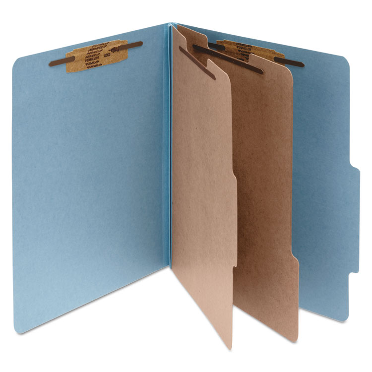 ACCO Classification Folders with Fasteners Green 10 per Box 15046 6-Part Letter Size Pressboard 