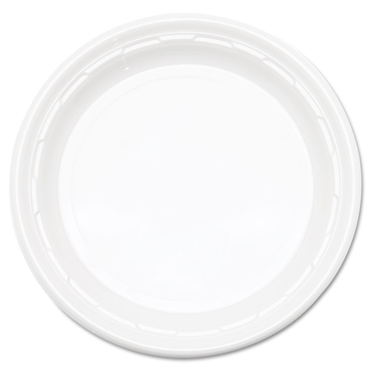 Picture of Famous Service Plastic Dinnerware, Plate, 9", White, 125/pack, 4 Packs/carton