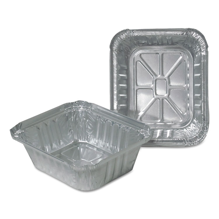 Picture of ALUMINUM CLOSEABLE CONTAINERS, 4 7/8W X 1 13/16D X 5 3/4H, SILVER, 1000/CARTON