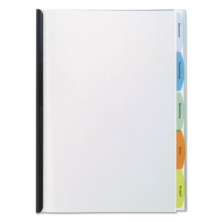 View-Tab Report Cover, Grooved Sliding Bar, 8.5 X 11, Clear/clear