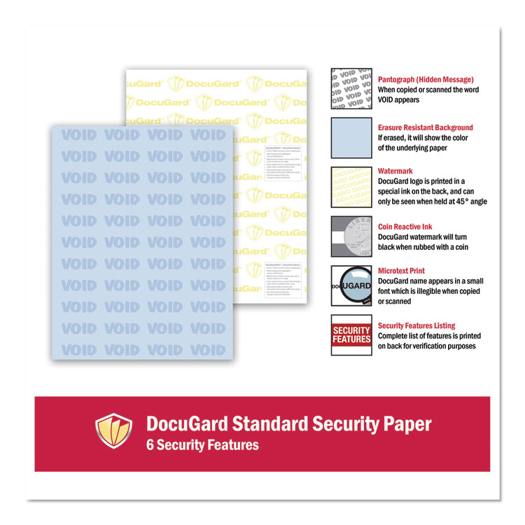 PRB04541, DocuGard™ 04541 Medical Security Papers, 24 lb Bond Weight, 8.5  x 11, Blue, 500/Ream
