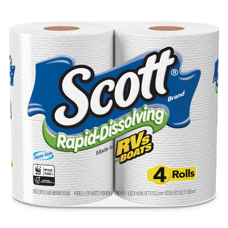 Picture of RAPID-DISSOLVING TOILET PAPER, Toilet Tissue, 1-PLY, WHITE, 231 SHEETS