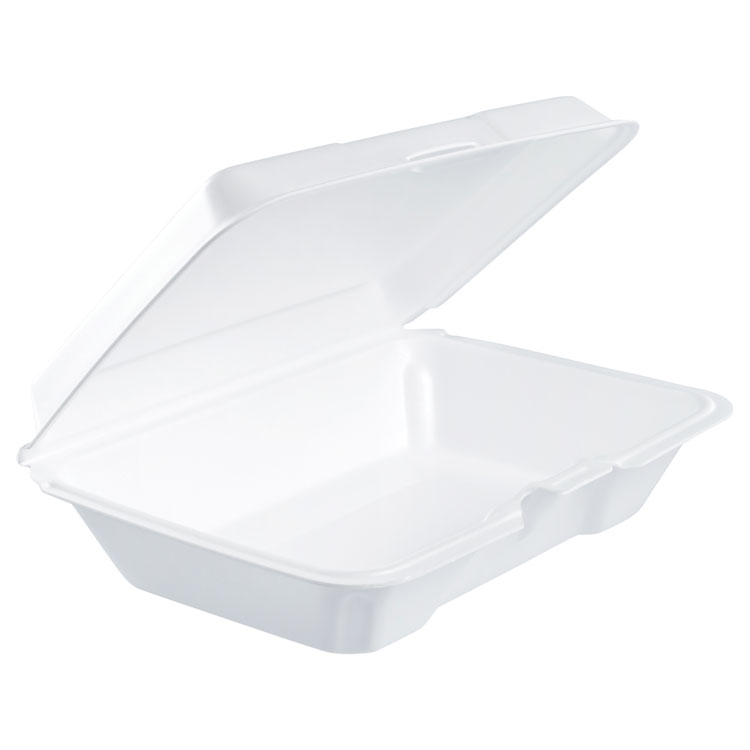 Picture of FOAM HINGED LID CONTAINERS, 6.4W X 9.3D X 2.6H, WHITE, 200/CARTON