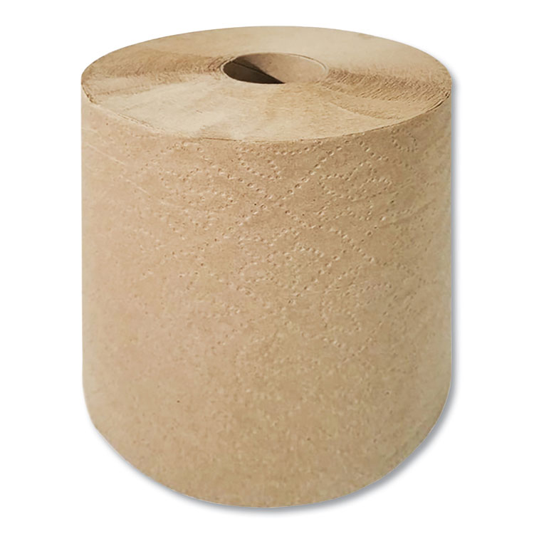 Hard Wound Towel, 1-Ply, 8" x 800 ft, Brown, 6 Rolls/Carton
