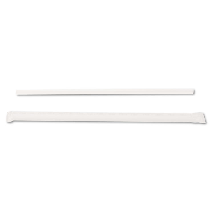 Picture of Jumbo Straws, 7 3/4", Plastic, Translucent, 500/Box