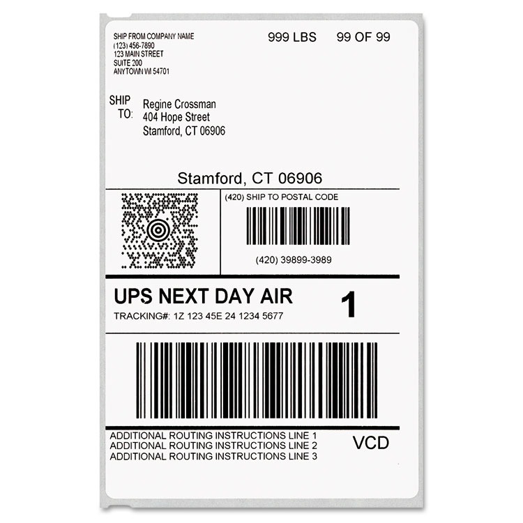 Picture of LabelWriter Shipping Labels, 4 x 6, White, 220 Labels/Roll