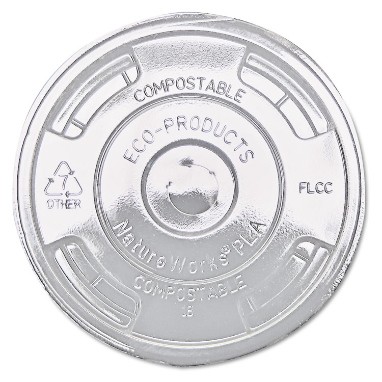 Picture of Greenstripe Renewable & Compost Cold Cup Flat Lids, F/9-24oz., 100/pk, 10 Pk/ct