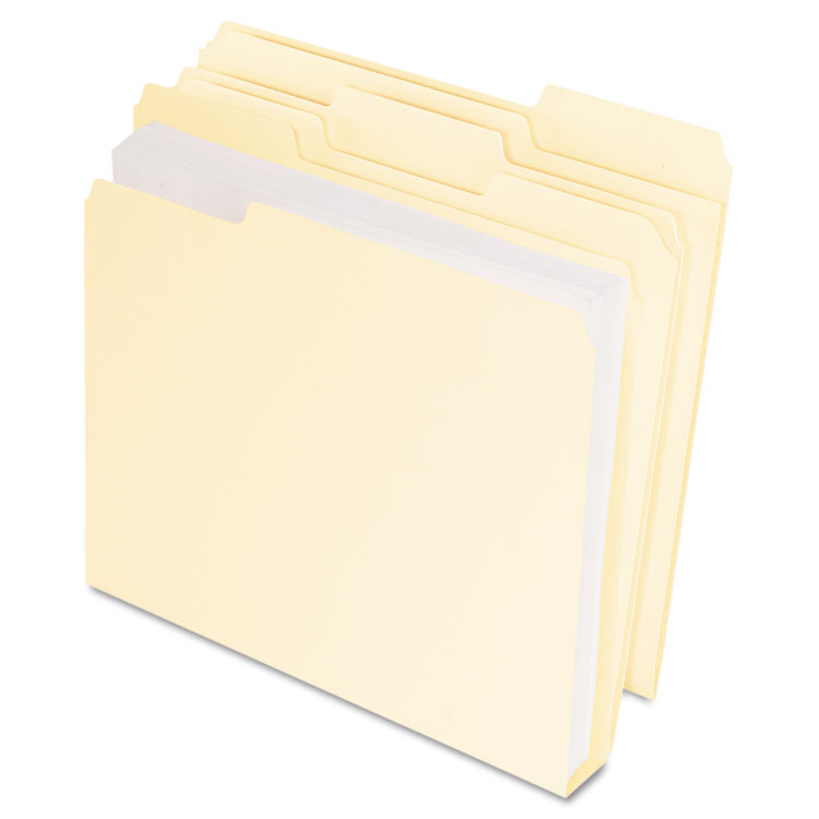Picture of DoubleStuff File Folders, 1/3 Cut, Letter, Manila, 50/Pack