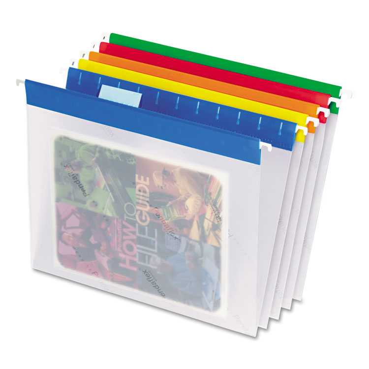 Picture of EasyView Poly Hanging File Folders, 1/5 Tab, Letter, Assorted Colors, 25/Box