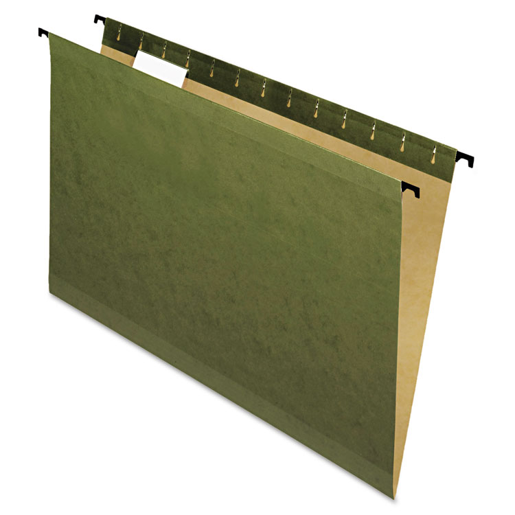 Picture of Poly Laminate Hanging Folders, 1/5 Tab, Legal, Green, 20/Box