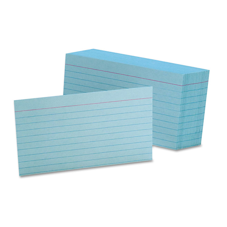 Picture of Ruled Index Cards, 3 x 5, Blue, 100/Pack