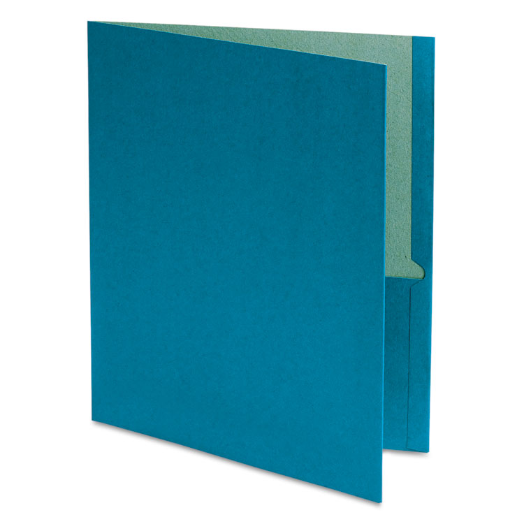 Picture of Earthwise 100% Recycled Paper Twin-Pocket Portfolio, Blue