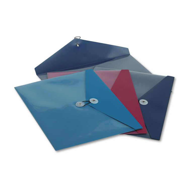 Picture of ViewFront Poly Booklet Envelope, Side Opening, 12 1/2 x 9 1/4, 3 Colors, 4/Pack