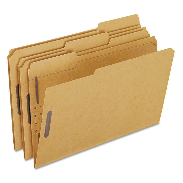 Picture of Kraft Fastener Folders, 2 Fasteners, 1/3 Cut Tabs, Legal, 50/Box