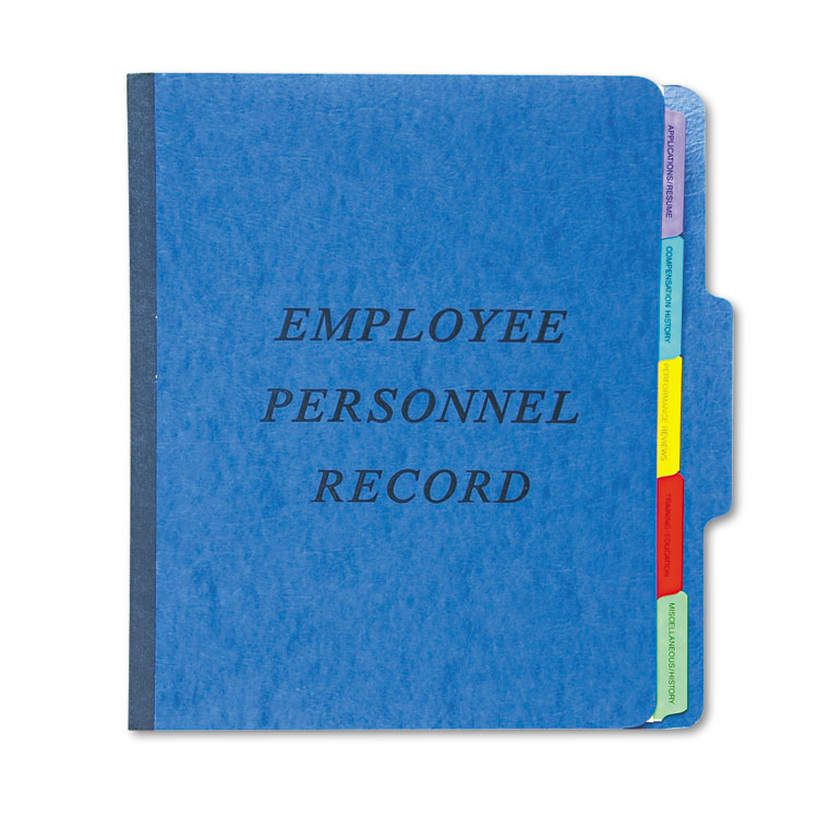 Picture of Personnel Folders, 1/3 Cut Top Tab, Letter, Blue