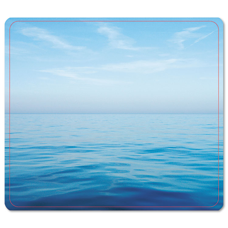 Picture of Recycled Mouse Pad, Nonskid Base, 7 1/2 x 9, Blue Ocean