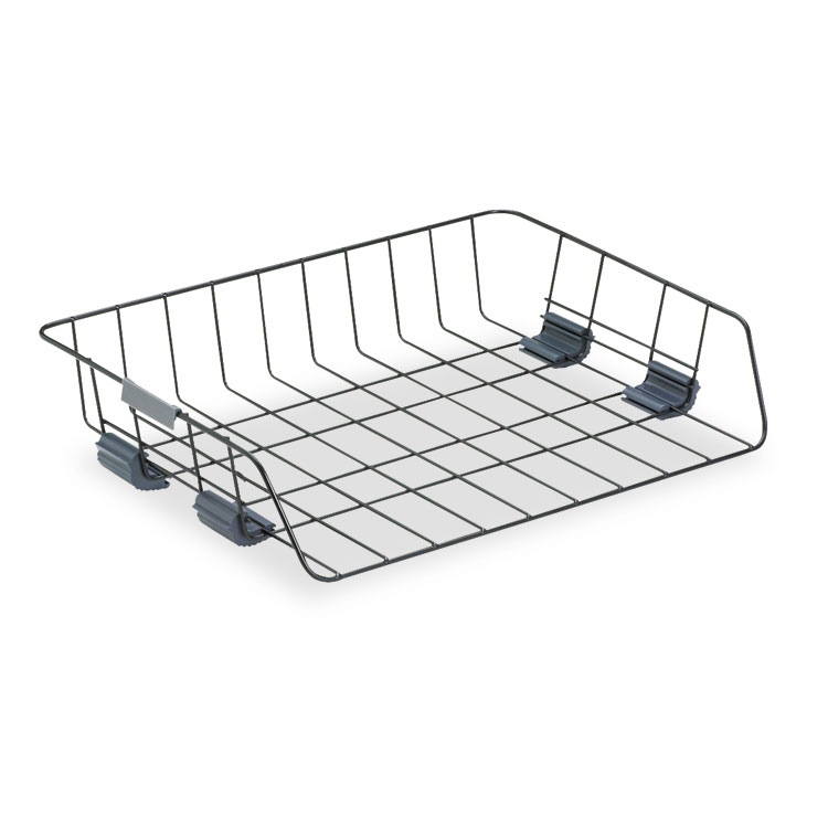 Picture of Side-Load Wire Stacking Letter Tray, Wire, Black
