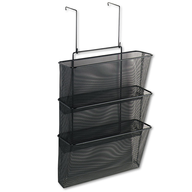Picture of Mesh Partition Additions Three-File Pocket Organizer, 12 5/8 x 16 3/4, Black