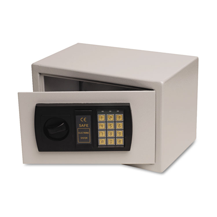 Picture of Personal Safe, 0.3 ft3, 12-1/4w x 7-3/4d x 7-3/4h, Light Gray