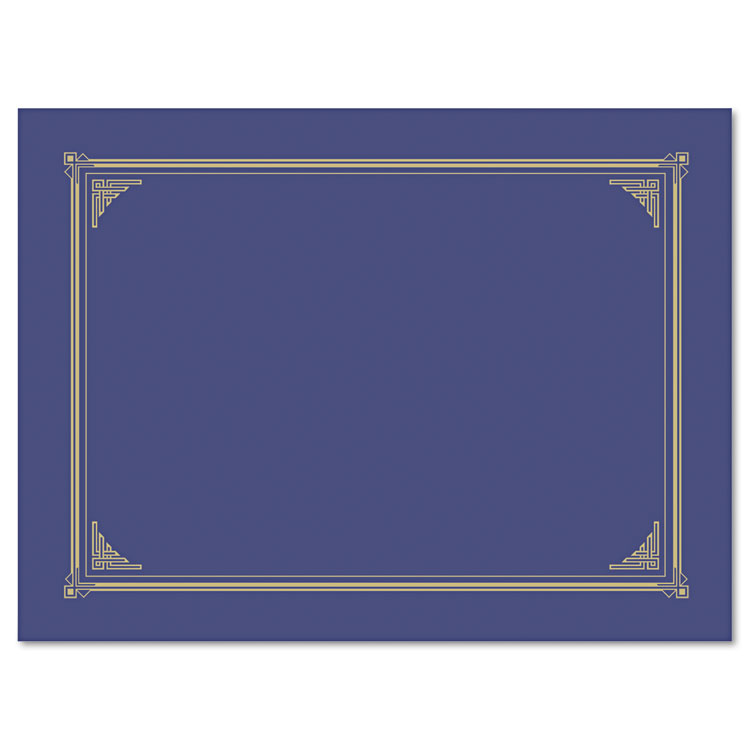 Picture of Certificate/Document Cover, 12 1/2 x 9 3/4, Metallic Blue, 6/Pack