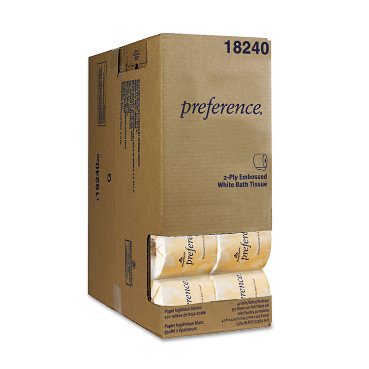 Picture of Two-Ply Embossed Toilet Tissue, Dispenser Box, 550 Sheets/Roll, 40 Rolls/Carton