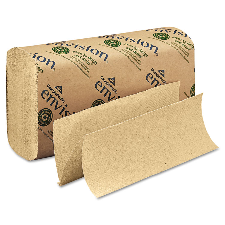Picture of Multifold Paper Towel, 9 1/5 x 9 2/5, Brown, 250/Pack, 16 Packs/Carton