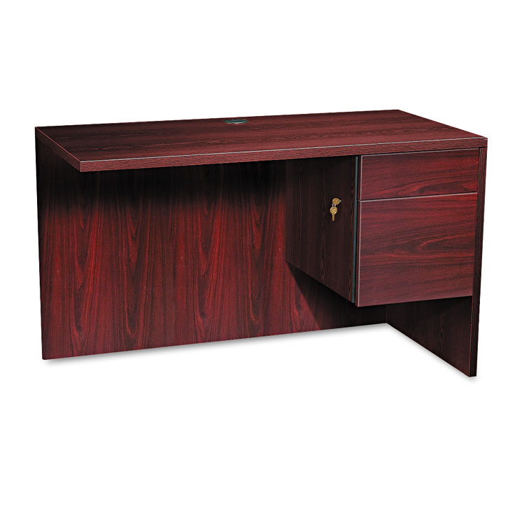 Picture of 10500 Series L Workstation Return, 3/4 Height Right Ped, 48w x 24d, Mahogany