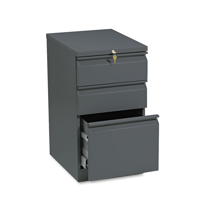 Picture of Efficiencies Mobile Pedestal File w/One File/Two Box Drawers, 19-7/8d, Charcoal