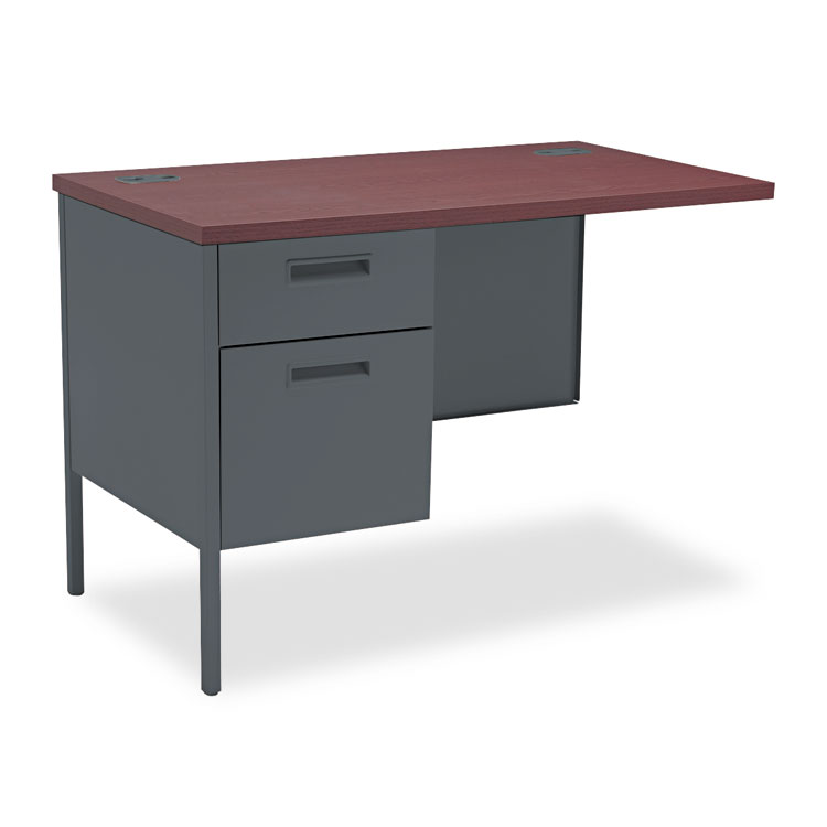 Picture of Metro Classic Series Workstation Return, Left, 42w x 24d, Mahogany/Charcoal