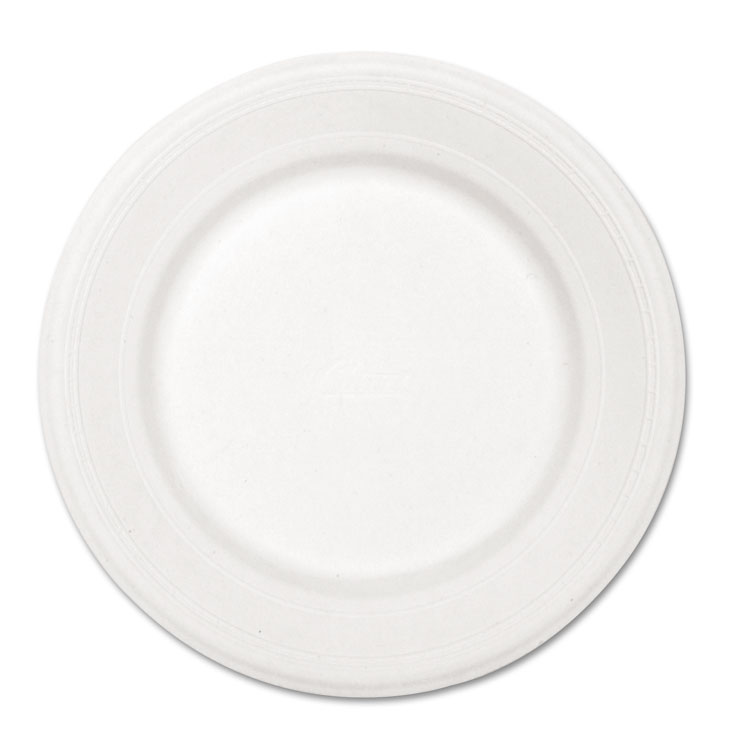 Picture of Paper Dinnerware, Plate, 10 1/2" Dia, White, 500/carton
