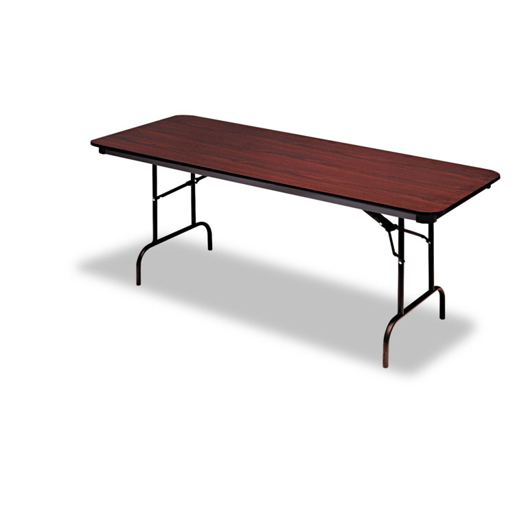 Picture of Premium Wood Laminate Folding Table, Rectangular, 60w x 30d x 29h, Mahogany