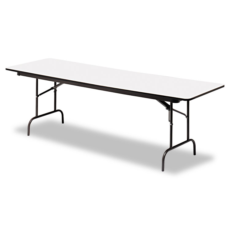 Picture of Premium Wood Laminate Folding Table, Rectangular, 96w x 30d x 29h, Gray/Charcoal