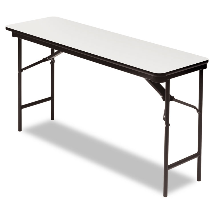 Picture of Premium Wood Laminate Folding Table, Rectangular, 60w x 18d x 29h, Gray/Charcoal