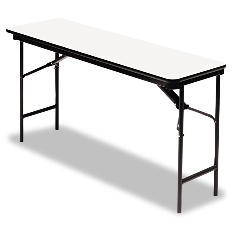 Picture of Premium Wood Laminate Folding Table, Rectangular, 72w x 18d x 29h, Gray/Charcoal