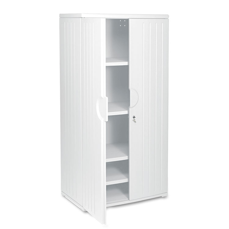 Picture of OfficeWorks Resin Storage Cabinet, 36w x 22d x 72h, Platinum