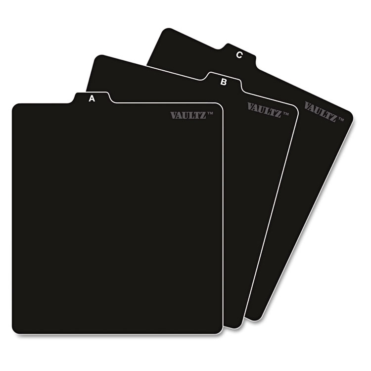 Picture of A-Z CD File Guides, 5 x 5 3/4, Black
