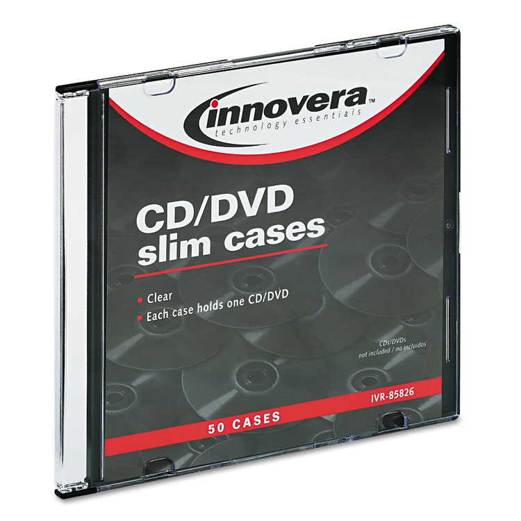 Picture of CD/DVD Polystyrene Thin Line Storage Case, Clear, 50/Pack