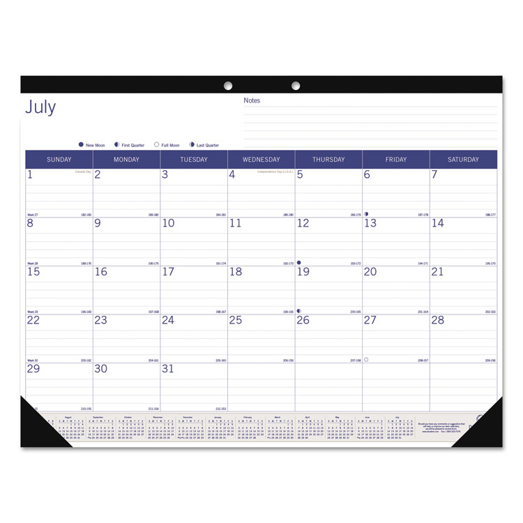 Picture of ACADEMIC DESK PAD CALENDAR, 22 X 17, WHITE/BLUE/GRAY-Current Year