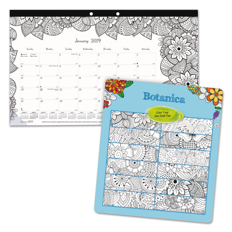 Picture of DOODLEPLAN DESK CALENDAR W/COLORING PAGES, 17 3/4 X 10 7/8, Current Year