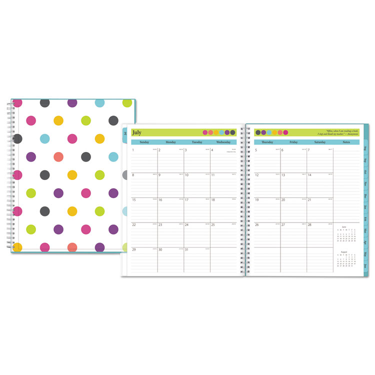 Picture of TEACHER DOTS ACADEMIC YEAR CYO WEEKLY/MONTHLY PLANNER, 8 1/2 X 11, ASSORTED DOTS