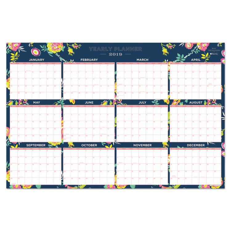 Picture of DAY DESIGNER LAMINATED WALL CALENDAR, 36 X 24, 2019