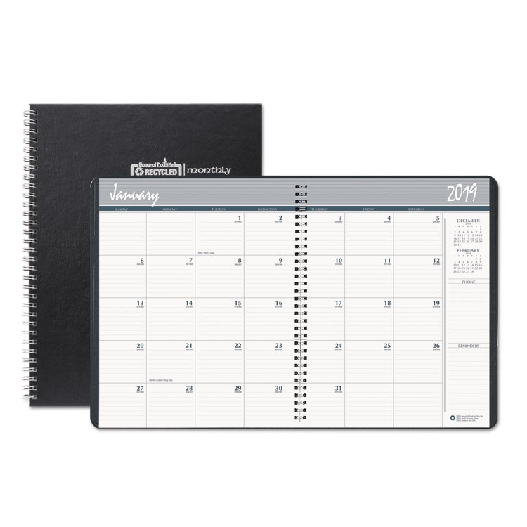 Picture of TWO-YEAR MONTHLY HARD COVER PLANNER, 8 1/2 X 11, BLACK, 2019-2020
