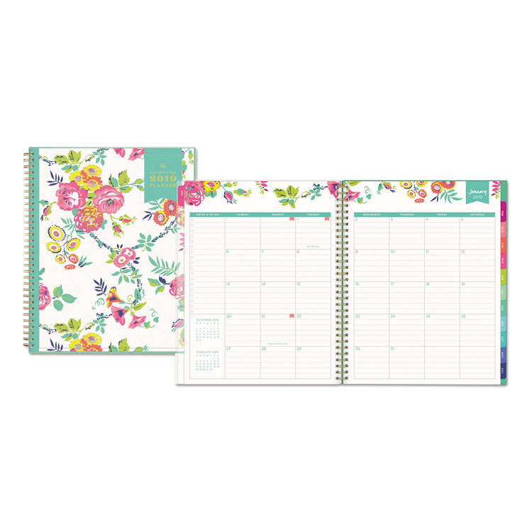 Picture of DAY DESIGNER CYO WEEKLY/MONTHLY PLANNER, 8 1/2 X 11, WHITE/FLORAL, Current Year