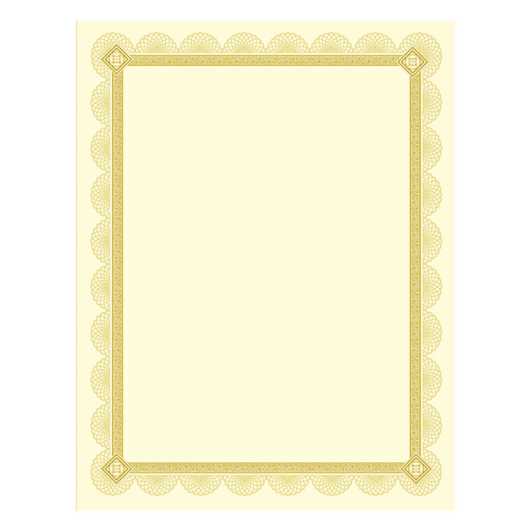 Parchment Paper Certificates, 8.5 X 11, Optima Gold With White