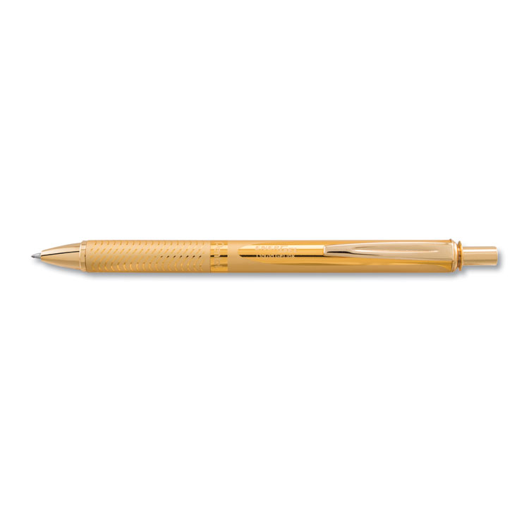 Picture of Energel Alloy Retractable Premium Liquid Gel Pen, 0.7 Mm, Gold Barrel, Black Ink