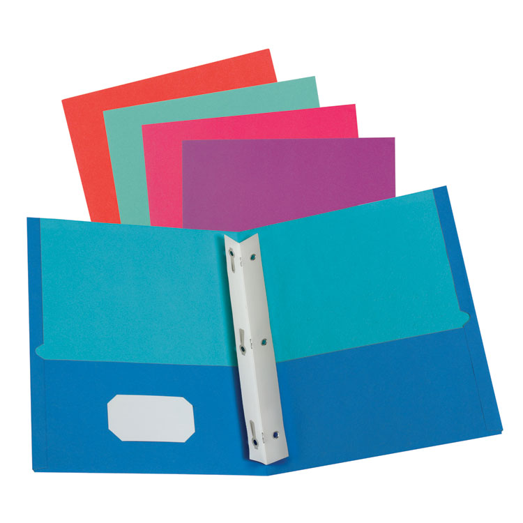 Picture of Twisted Twin Smooth Pocket Folder W/fasteners, Letter, Assorted, 10/pk, 20 Pk/ct