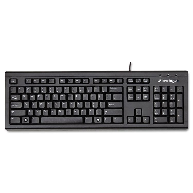 Picture of Kensington® Keyboard for Life Slim Spill-Safe Keyboard, 104 Keys, Black